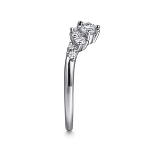 Ambra - 14K White Gold Open Diamond Anniversary Ring