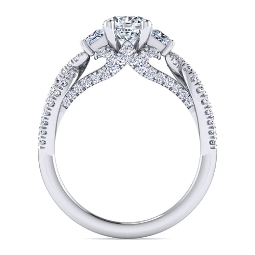Ambrosia - 14K White Gold Round Diamond Engagement Ring - 0.68 ct - Shot 2