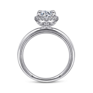 Amelie - 14K White Gold Oval Halo Diamond Engagement Ring
