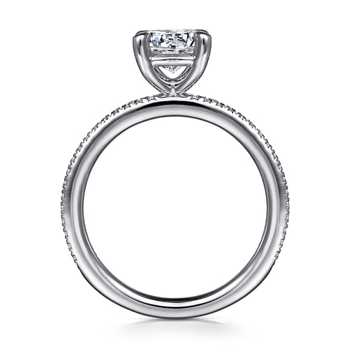 Amena - 14K White Gold Round Diamond Engagement Ring - 0.14 ct - Shot 2