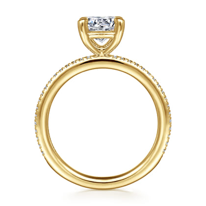 Amena - 14K Yellow Gold Round Diamond Engagement Ring