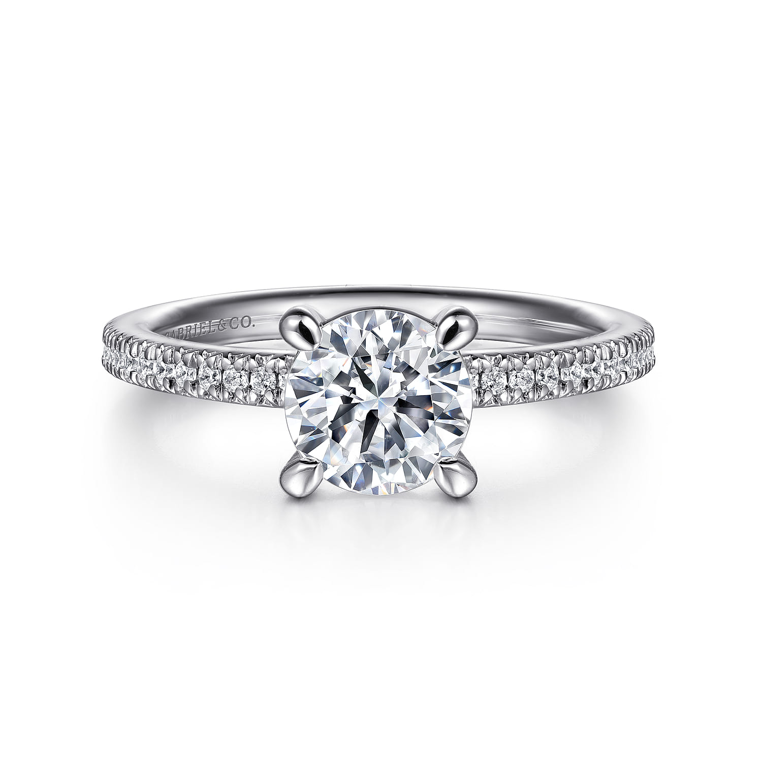 Amena - Platinum Round Diamond Engagement Ring