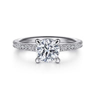 Amena - Platinum Round Diamond Engagement Ring