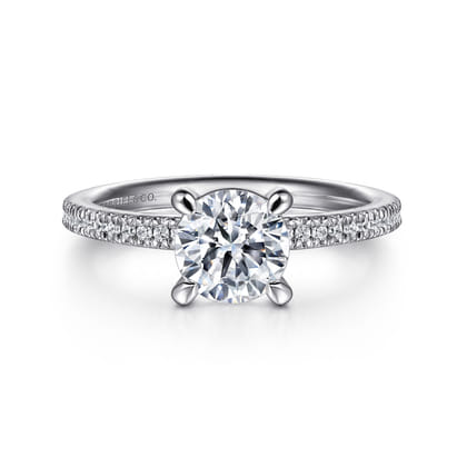 Amena - Platinum Round Diamond Engagement Ring