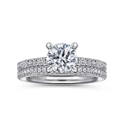 Amena - Platinum Round Diamond Engagement Ring