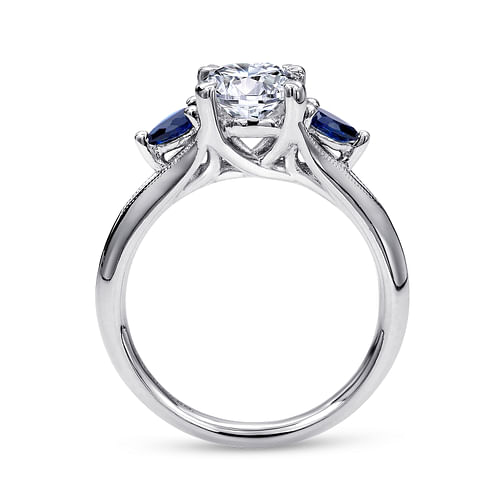 Amerie - 14K White Gold Sapphire and Diamond Engagement Ring - Shot 2
