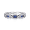 Eternity Band Wedding Ring in 14k White Gold with Baguette Sapphire at Gabriel & Co.