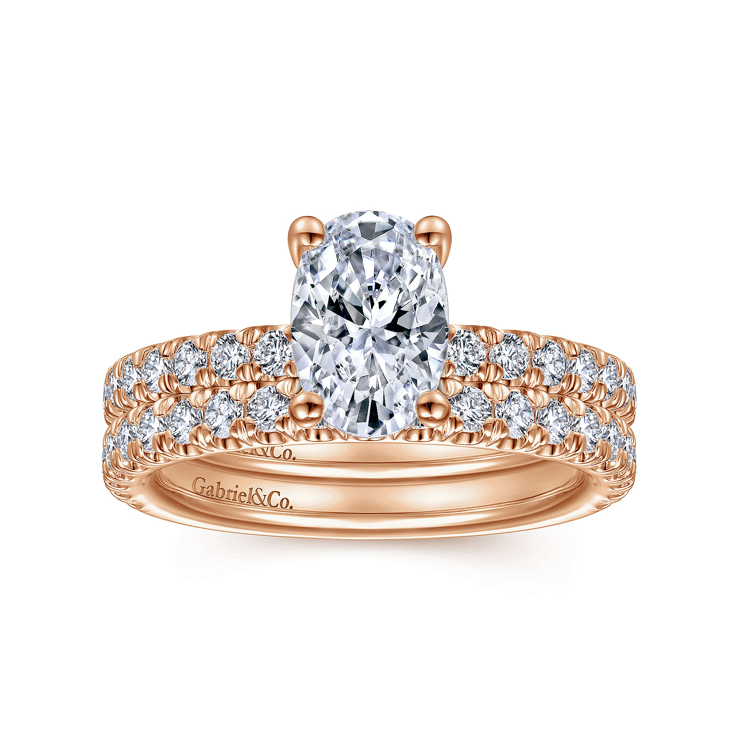 Amira - 14K Rose Gold Oval Diamond Engagement Ring - 0.5 ct - Shot 4