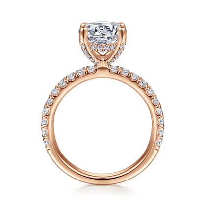Amira - 14K Rose Gold Round Diamond Engagement Ring