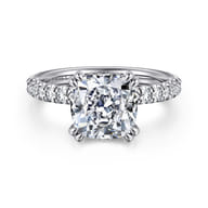 Amira - 14K White Gold Cushion Cut Diamond Engagement Ring