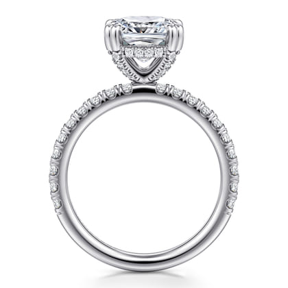 Amira - 14K White Gold Cushion Cut Diamond Engagement Ring