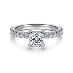 Amira - 14K White Gold Cushion Cut Diamond Engagement Ring