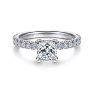 Amira - 14K White Gold Cushion Cut Diamond Engagement Ring