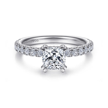 Amira - 14K White Gold Cushion Cut Diamond Engagement Ring