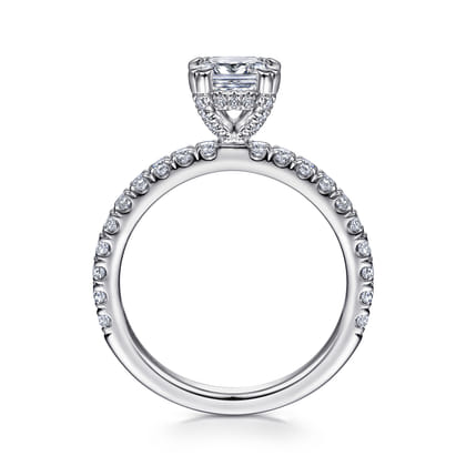 Amira - 14K White Gold Cushion Cut Diamond Engagement Ring