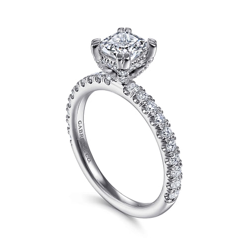 Amira - 14K White Gold Cushion Cut Diamond Engagement Ring - 0.51 ct - Shot 3