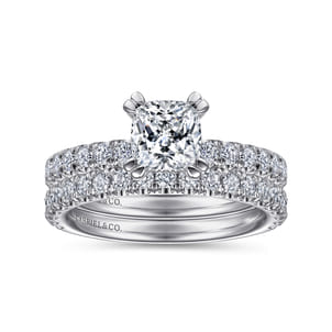 Amira - 14K White Gold Cushion Cut Diamond Engagement Ring