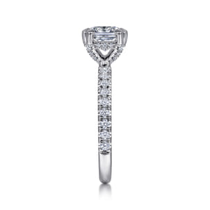 Amira - 14K White Gold Cushion Cut Diamond Engagement Ring