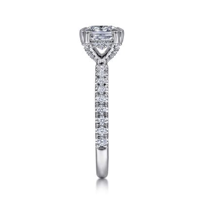 Amira - 14K White Gold Cushion Cut Diamond Engagement Ring