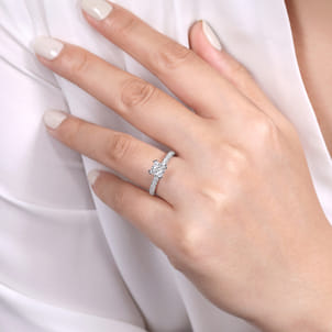 Amira - 14K White Gold Cushion Cut Diamond Engagement Ring