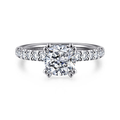 Amira - 14K White Gold Cushion Cut Diamond Engagement Ring