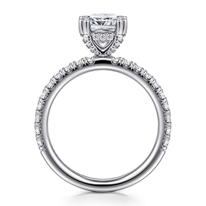 Amira - 14K White Gold Cushion Cut Diamond Engagement Ring