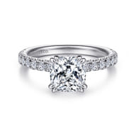 Amira - 14K White Gold Cushion Cut Diamond Engagement Ring