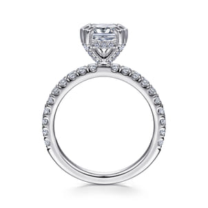 Amira - 14K White Gold Cushion Cut Diamond Engagement Ring
