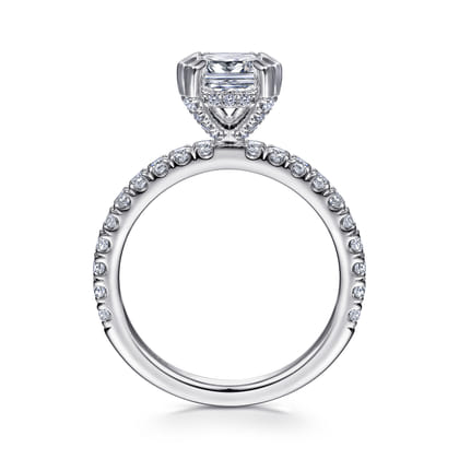 Amira - 14K White Gold Cushion Cut Diamond Engagement Ring