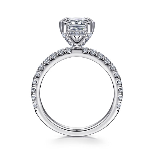 Amira - 14K White Gold Cushion Cut Diamond Engagement Ring - 0.5 ct - Shot 2