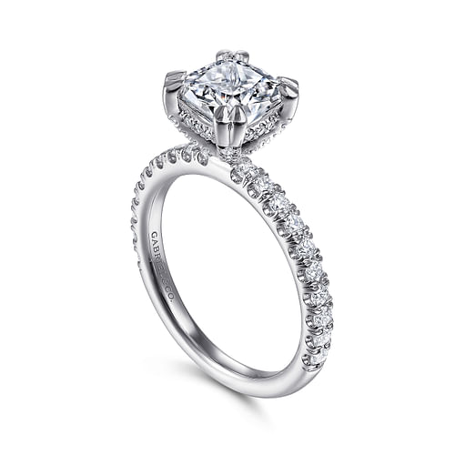 Amira - 14K White Gold Cushion Cut Diamond Engagement Ring - 0.5 ct - Shot 3
