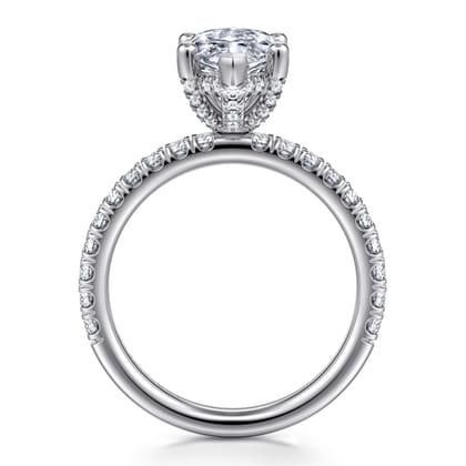 Amira - 14K White Gold Marquise Cut Diamond Engagement Ring