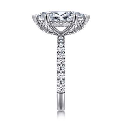 Amira - 14K White Gold Marquise Cut Diamond Engagement Ring