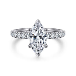 Amira - 14K White Gold Marquise Shape Diamond Engagement Ring
