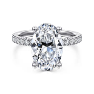 Amira - 14K White Gold Oval Diamond Engagement Ring