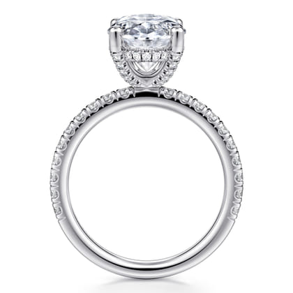 Amira - 14K White Gold Oval Diamond Engagement Ring