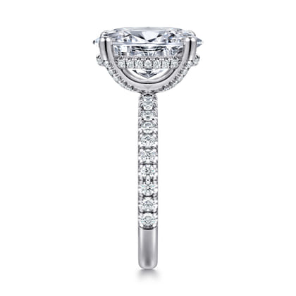 Amira - 14K White Gold Oval Diamond Engagement Ring