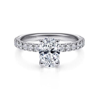 Amira - 14K White Gold Oval Diamond Engagement Ring
