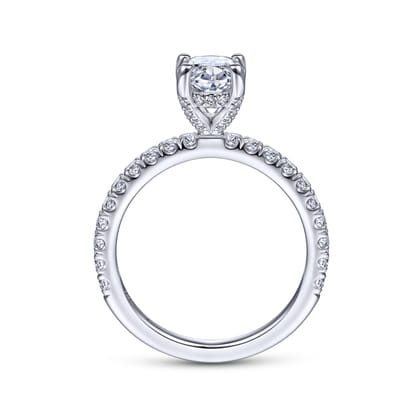 Amira - 14K White Gold Oval Diamond Engagement Ring