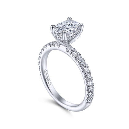 Amira - 14K White Gold Oval Diamond Engagement Ring