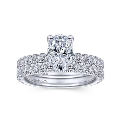 Amira - 14K White Gold Oval Diamond Engagement Ring