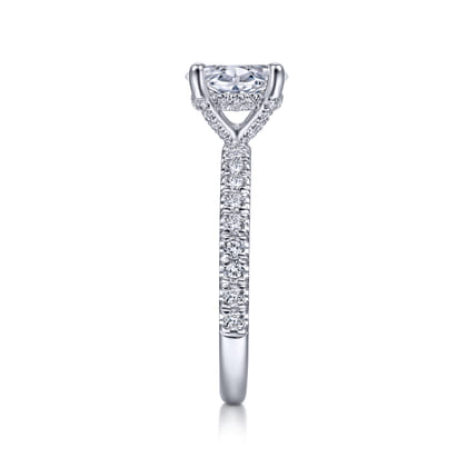 Amira - 14K White Gold Oval Diamond Engagement Ring