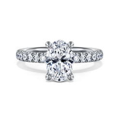 Amira - 14K White Gold Oval Diamond Engagement Ring