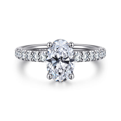 Amira - 14K White Gold Oval Diamond Engagement Ring