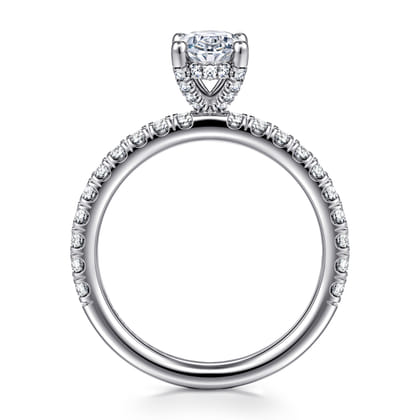 Amira - 14K White Gold Oval Diamond Engagement Ring