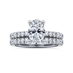Amira - 14K White Gold Oval Diamond Engagement Ring