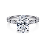 Amira - 14K White Gold Oval Diamond Engagement Ring
