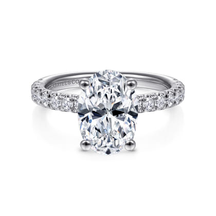 Amira - 14K White Gold Oval Diamond Engagement Ring