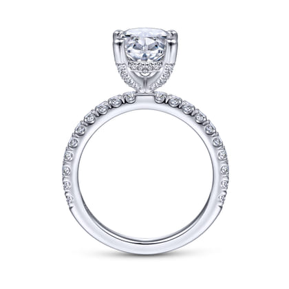 Amira - 14K White Gold Oval Diamond Engagement Ring