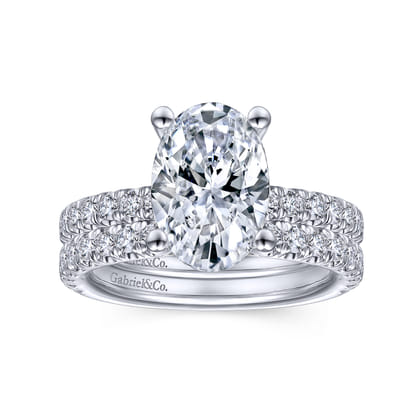 Amira - 14K White Gold Oval Diamond Engagement Ring